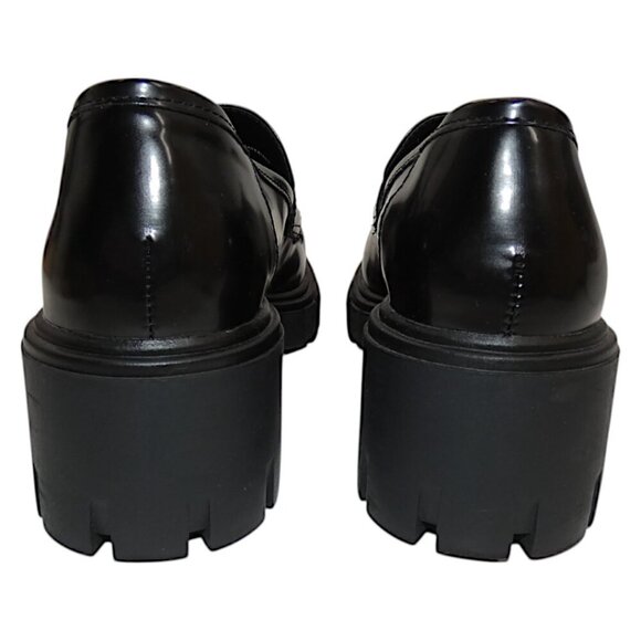 NEW Crown Vintage Chunky Loafers 10M Black Platform Preppy Grunge Officecore - Picture 7 of 11